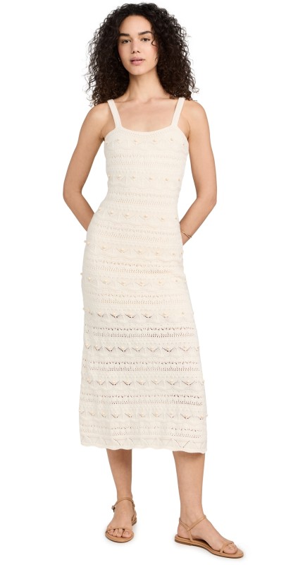 La Ligne Jane Dress with Beads Cream