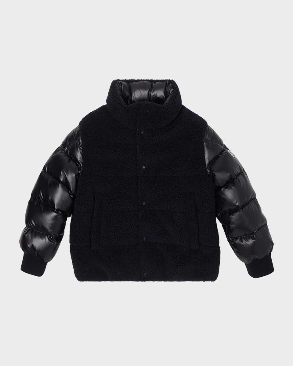 Boy's Tyler Combo Faux Fur Bomber Jacket, Size 8-14