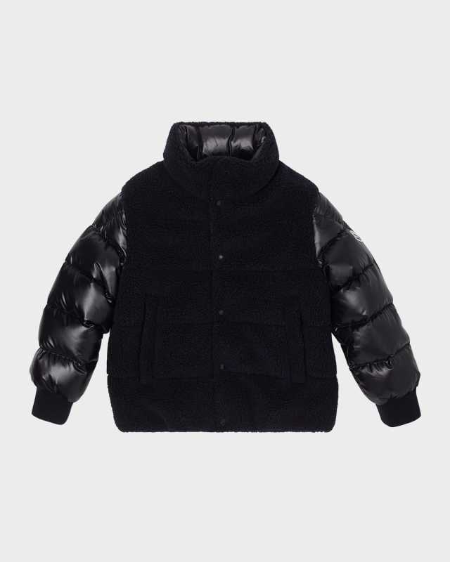 Boy's Tyler Combo Faux Fur Bomber Jacket, Size 8-14