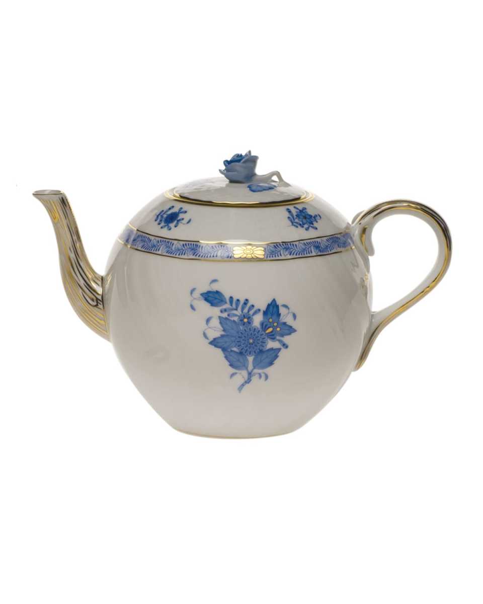 Chinese Bouquet Blue Teapot