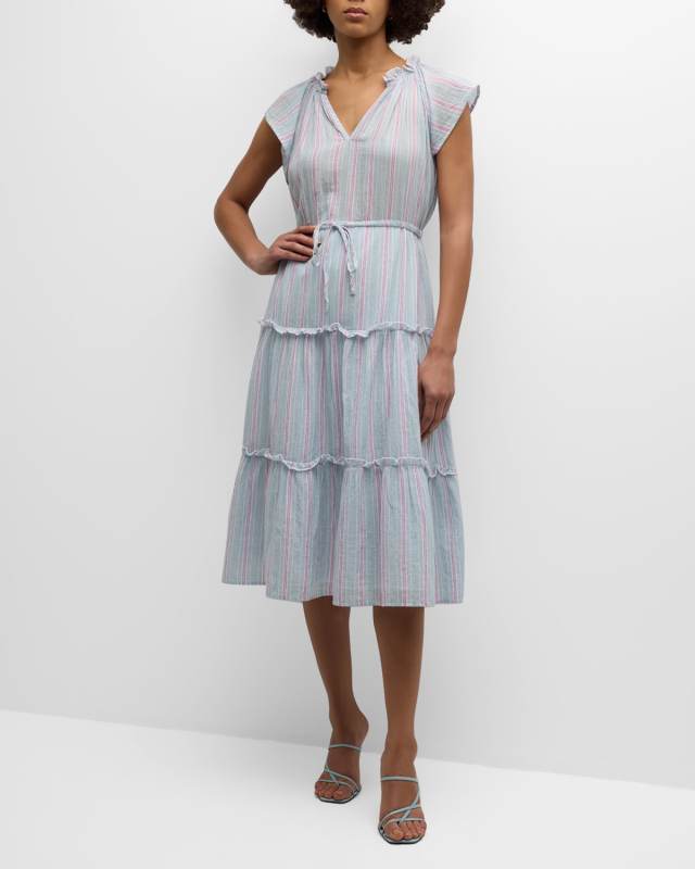 Juni Striped Midi Dress