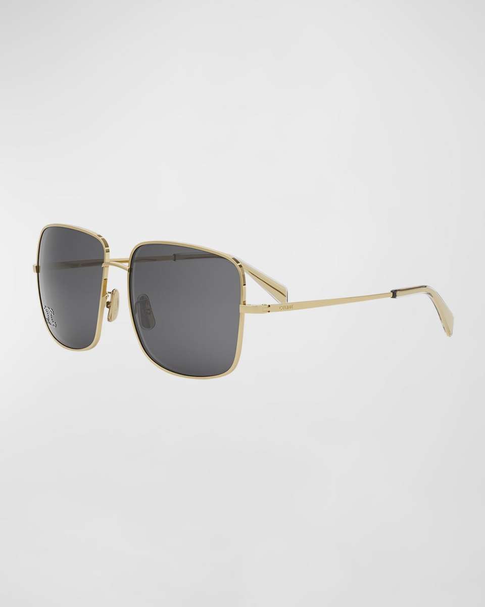 Embellished Triomphe Metal Square Sunglasses