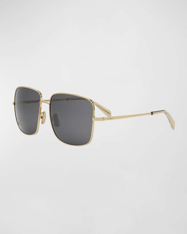 Embellished Triomphe Metal Square Sunglasses