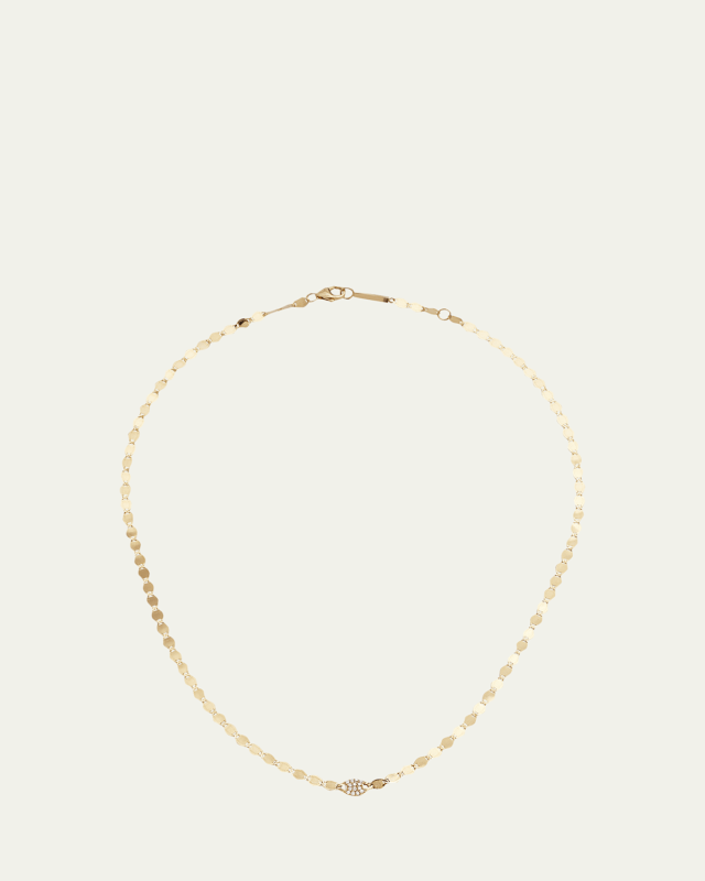 14k Gold Diamond Disc Necklace