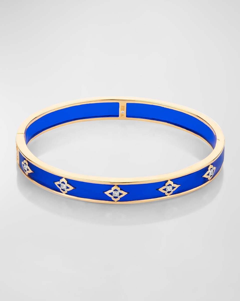 18K Yellow Gold Aruba Blue Mykonos Adventurous Bangle, 45mm x 55mm