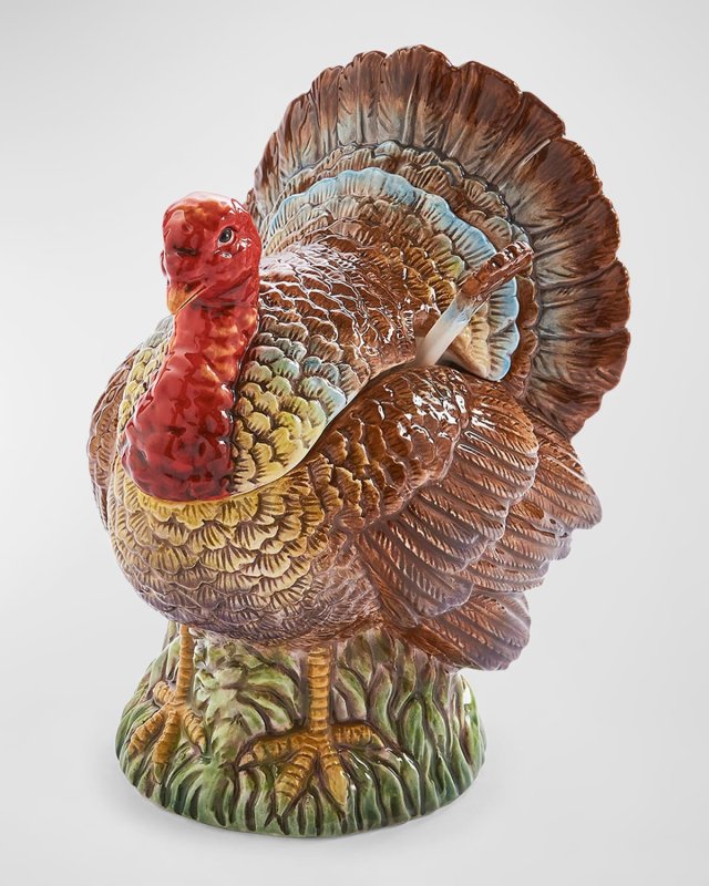 Woodland Figural Turkey Gravy Boat & Ladle