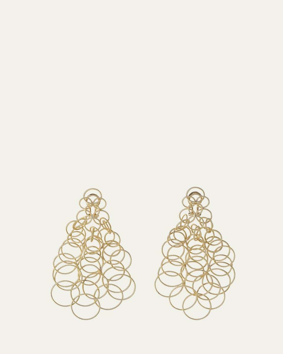 Hawaii 18k Gold Long Pendant Earrings, 9cm