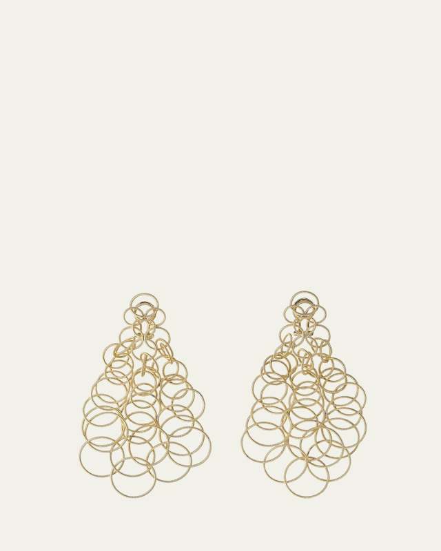 Hawaii 18k Gold Long Pendant Earrings, 9cm