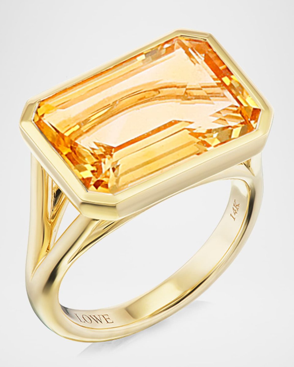 The Joni 14K Gold Emerald-Cut Citrine Ring