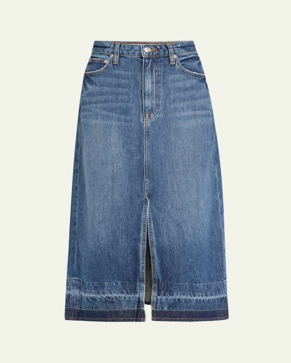 Della Release-Hem Denim Midi Skirt