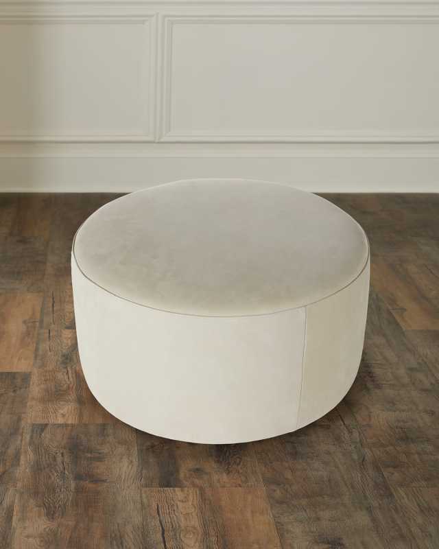 Arbor Leather Round Ottoman