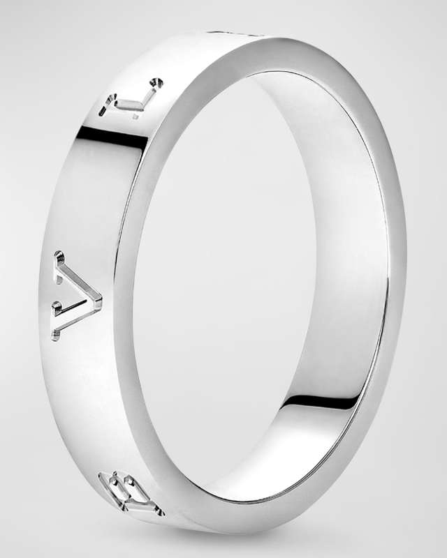 BULGARI BULGARI Plain Band Ring in 18K White Gold, EU 57 / US 8