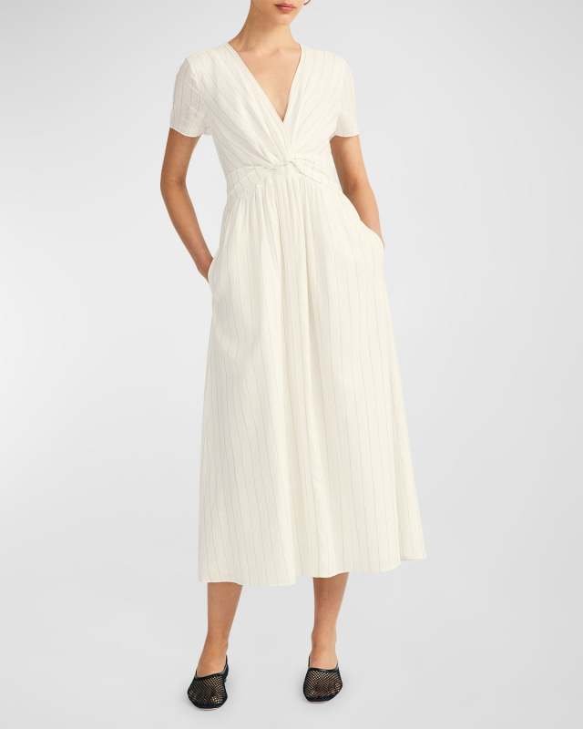 Striped Esmeray Short-Sleeve Midi Dress