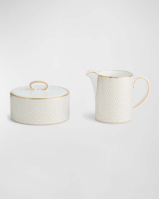 Gio Gold Cream & Sugar Set