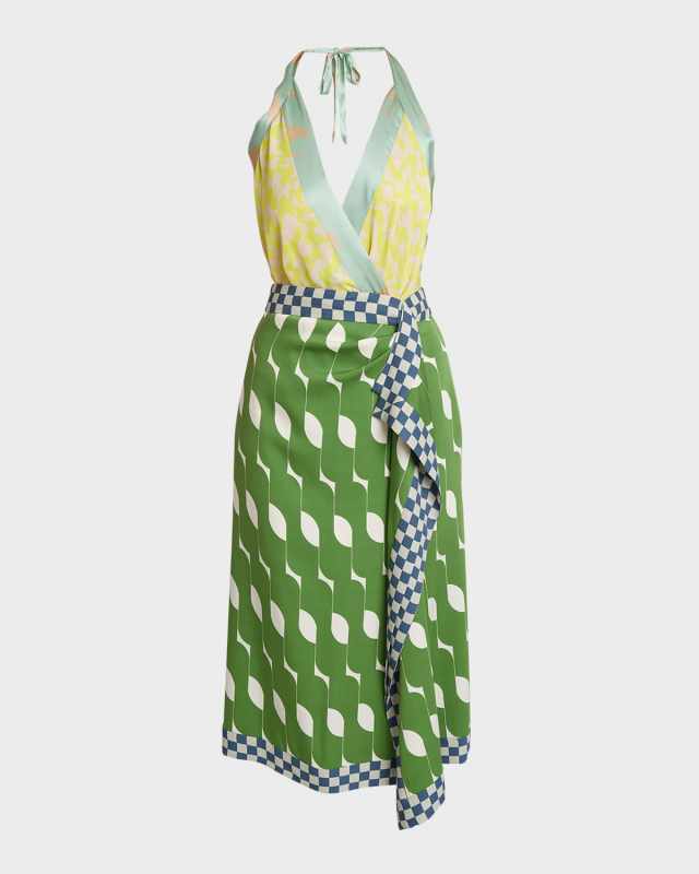 Dole Printed Silk Midi Dress
