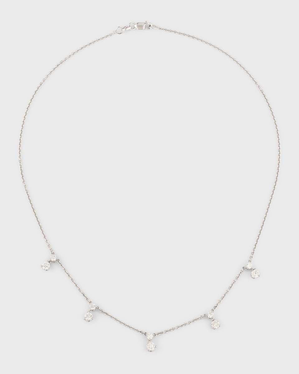 18K White Gold Diamond Dangle Necklace