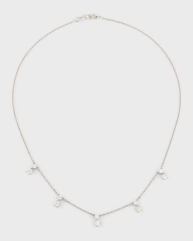 18K White Gold Diamond Dangle Necklace