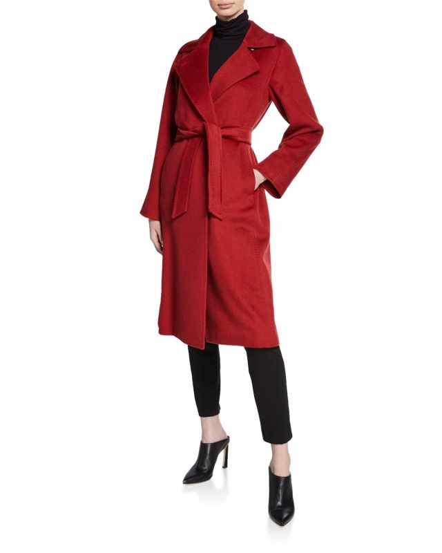 Manuela Camel Hair Belted Wrap Coat