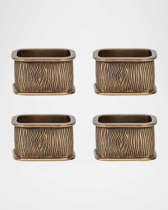 Blenheim Oak Napkin Rings, Set of 4
