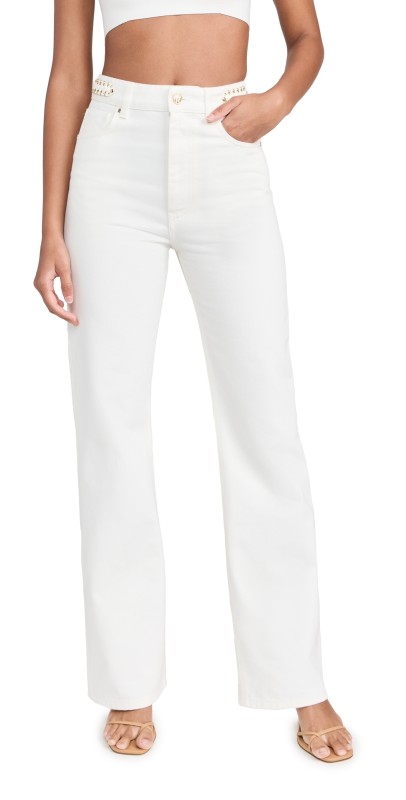 rabanne Signature Off White Jeans with 1969 Discs Off White Denim