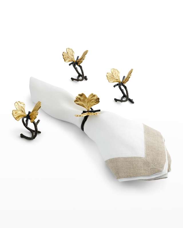 Butterfly Ginkgo Napkin Rings, Set of 4