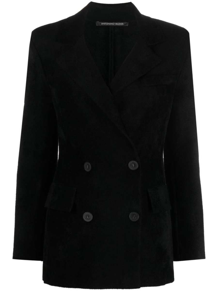 notched-lapel double-breasted blazer