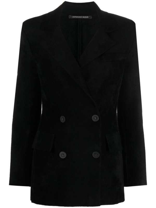 notched-lapel double-breasted blazer