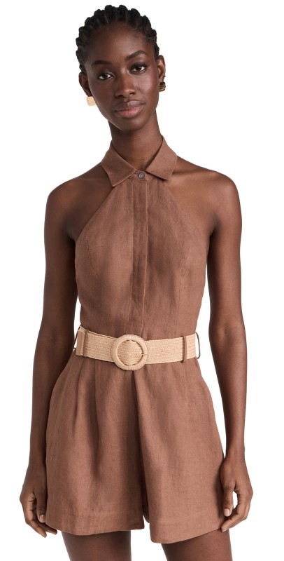 HEVRON Asha Romper Pecan