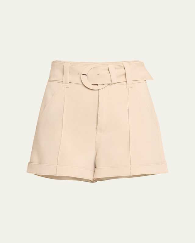 Aldi Belted High-Rise Stitched Shorts