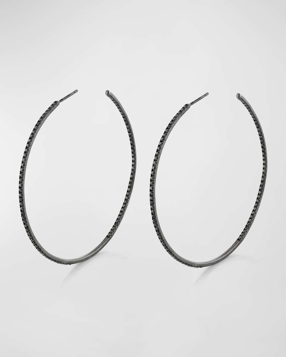 Inside-Out Black Diamond Hoop Earrings