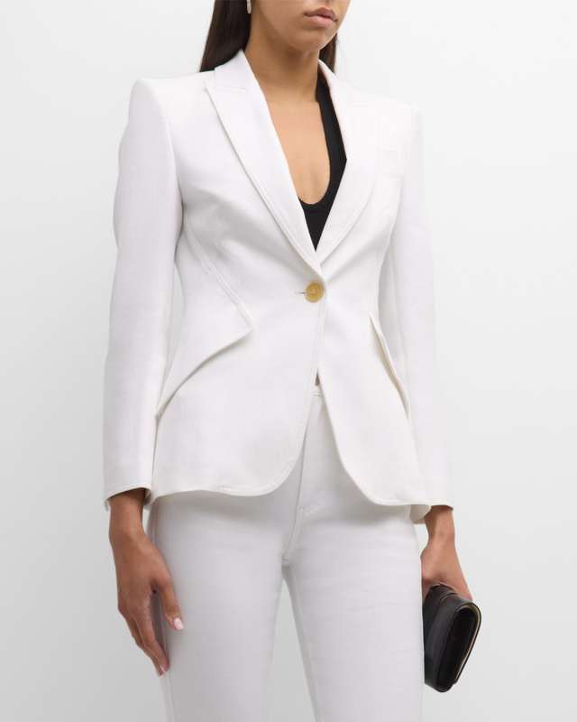 Tailored Denim Blazer Jacket