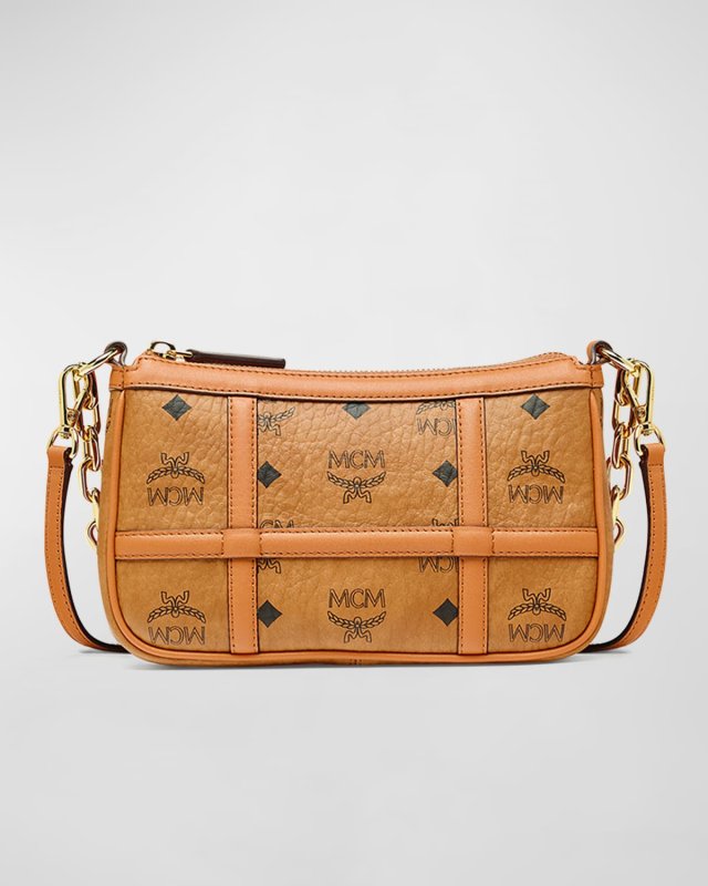 Delmy Visetos Mini Logo Chain Shoulder Bag