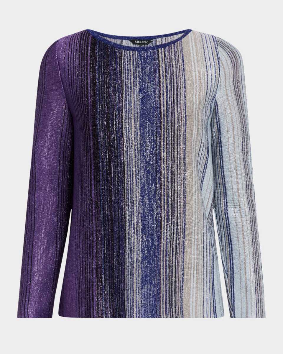Ombre Striped Shimmer Knit Tunic