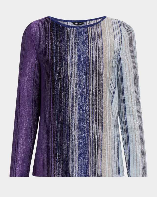 Ombre Striped Shimmer Knit Tunic