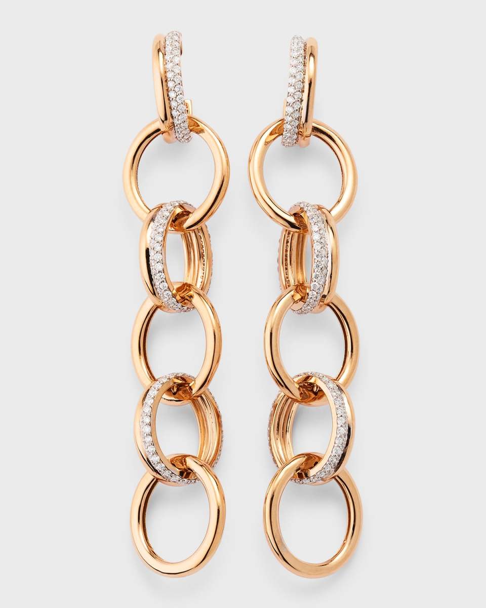 Thoby 18K Rose Gold and Diamond Multi Ring Dangle Earrings