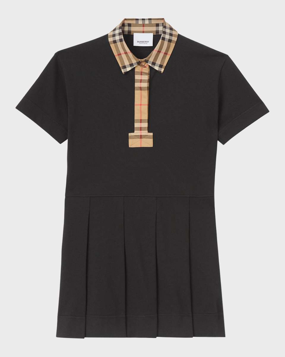 Girl's Sigrid Vintage Check Polo Shirt Dress, Size 3-14
