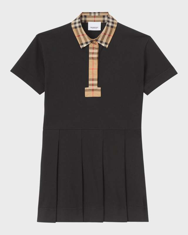 Girl's Sigrid Vintage Check Polo Shirt Dress, Size 3-14