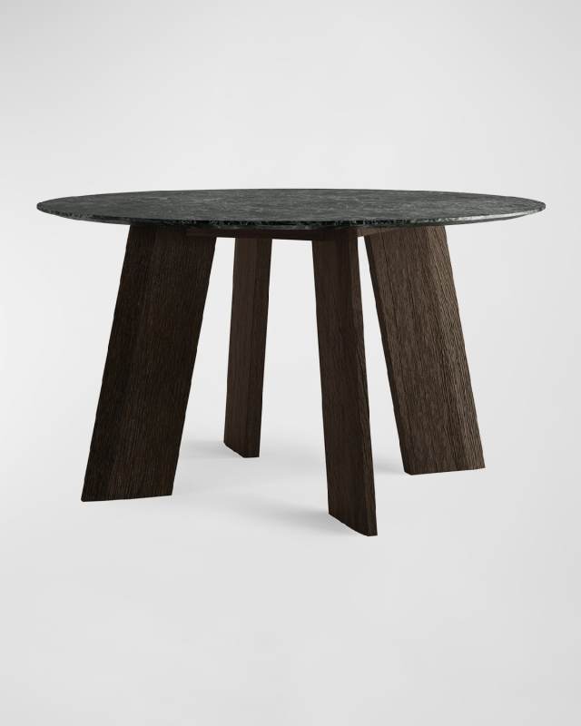 Modern Fin Round Dining Table, 59"