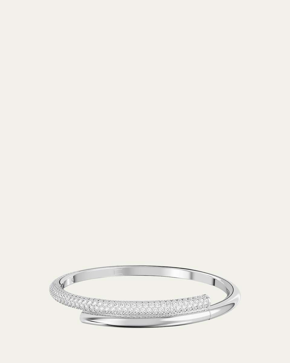 Dextera Crystal Pave Crossover Bangle Bracelet