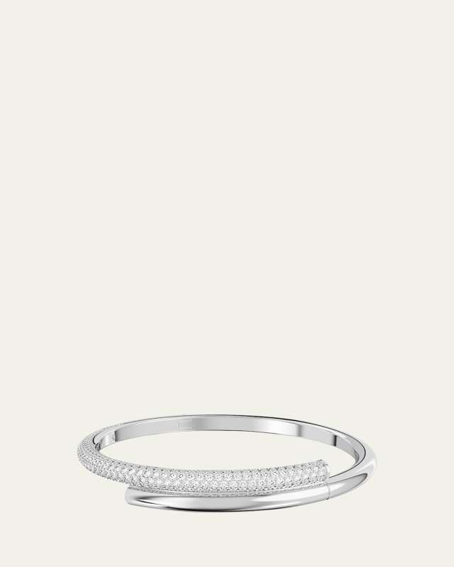 Dextera Crystal Pave Crossover Bangle Bracelet