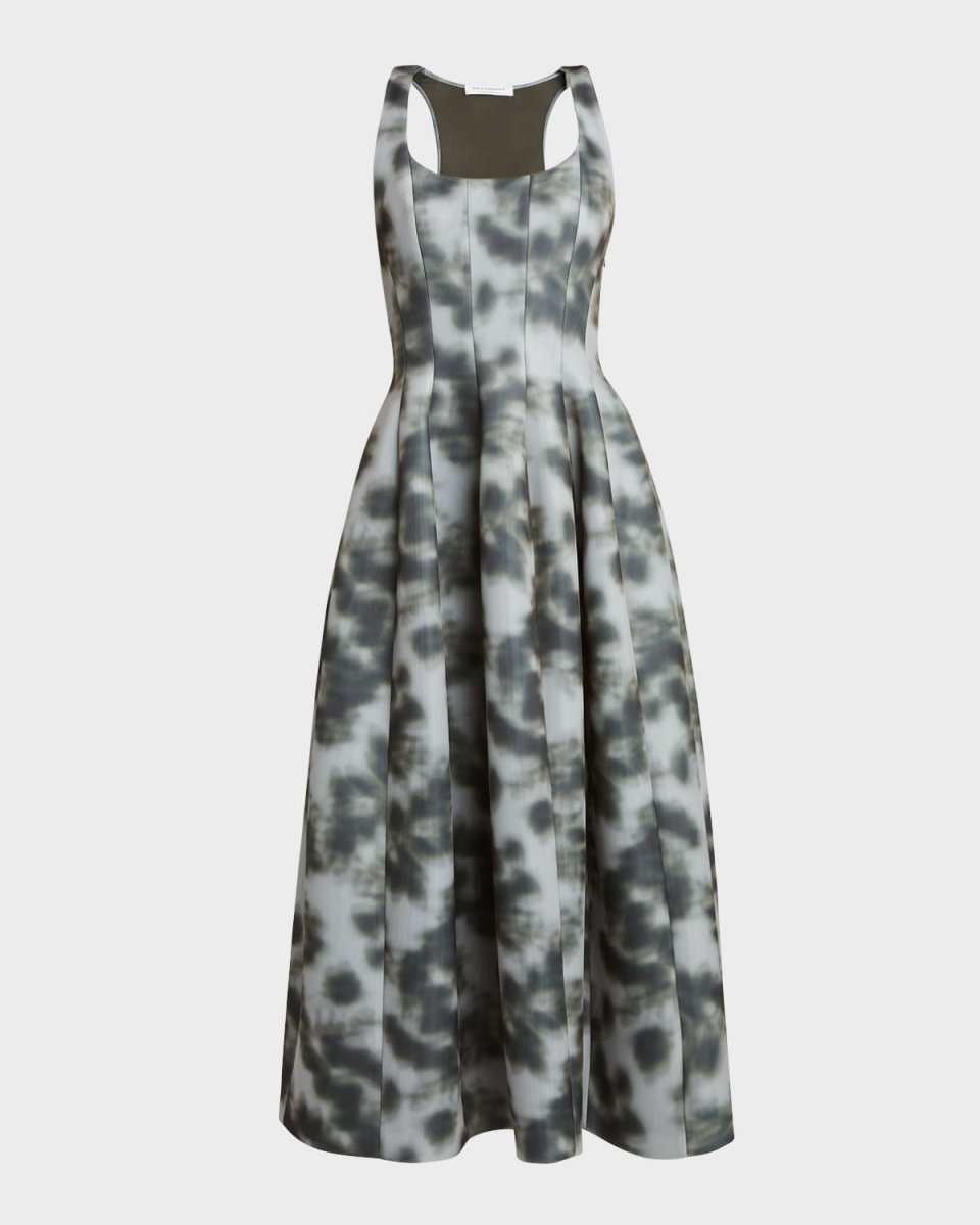 Abstract Floral Midi Dress