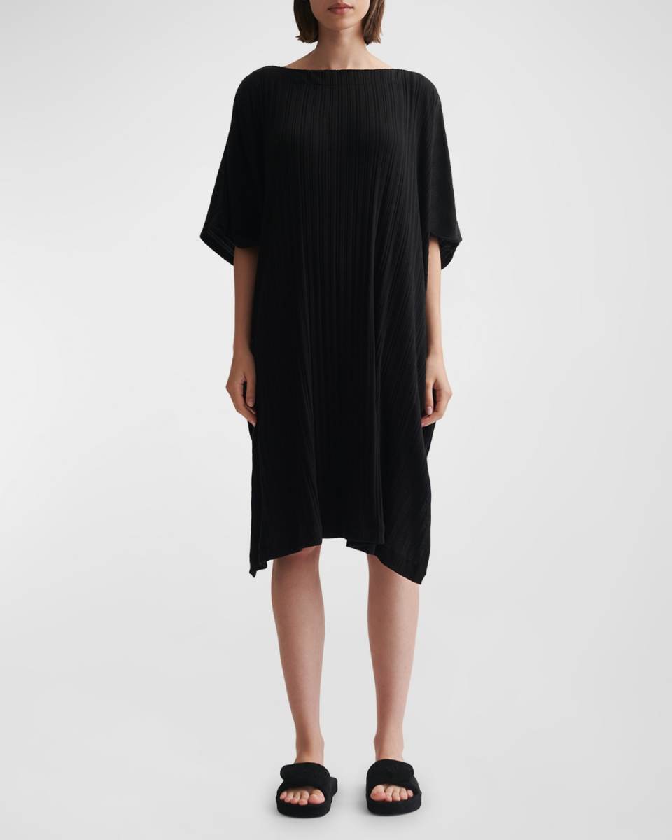Rosa Ribbed Bateau-Neck Midi Caftan