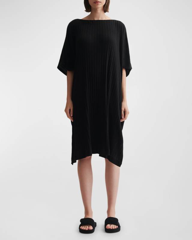 Rosa Ribbed Bateau-Neck Midi Caftan