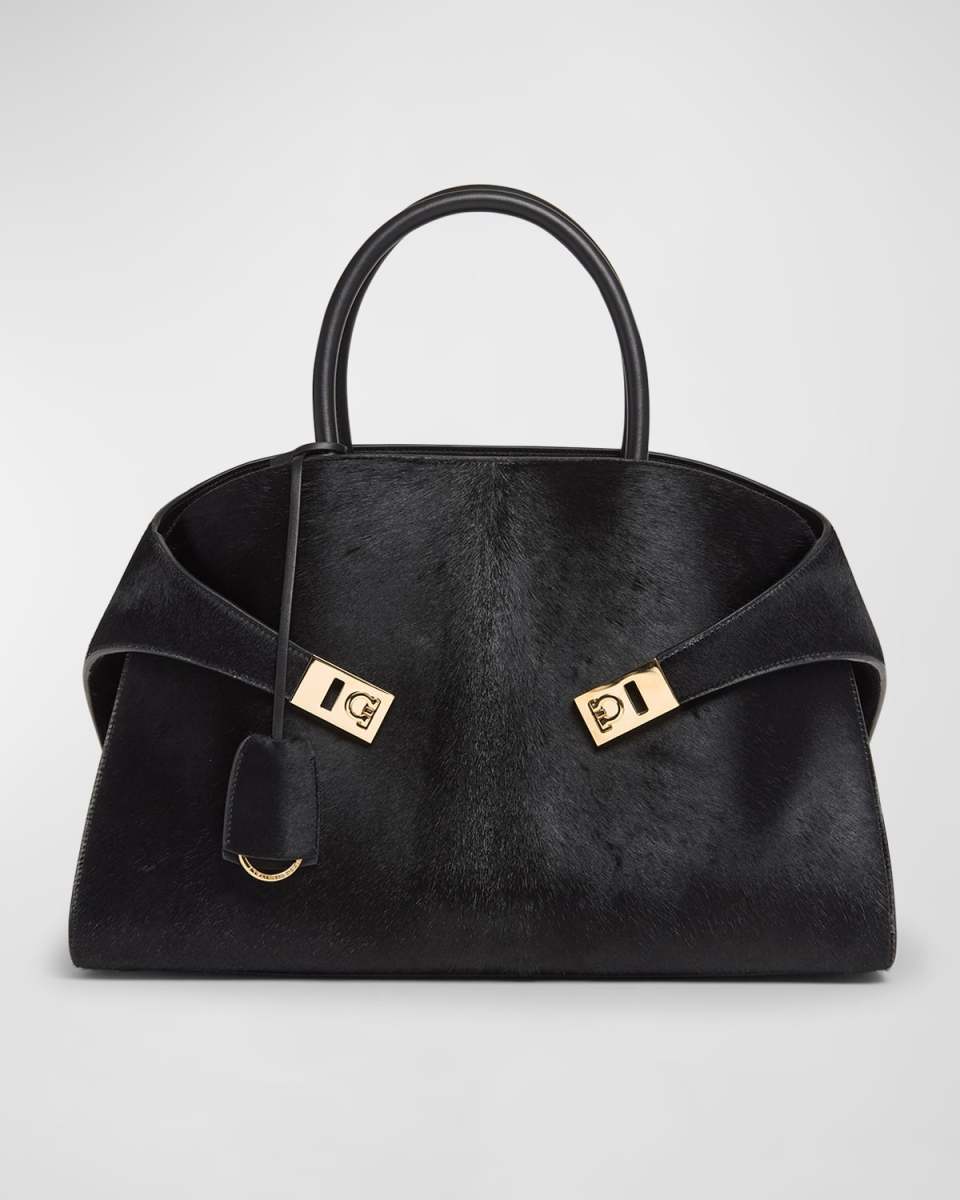 Hug Medium Calf Hair Top-Handle Bag