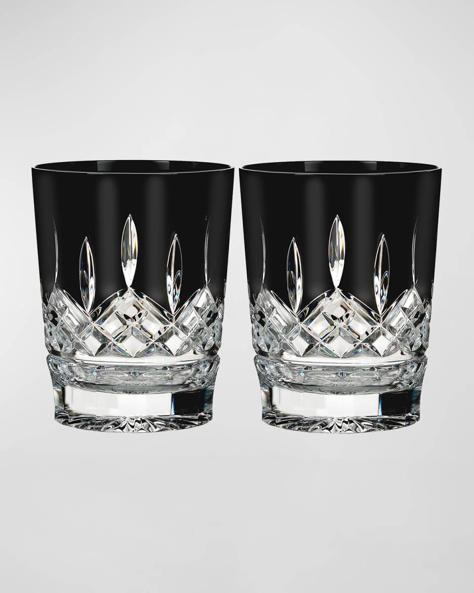Set of 2 Lismore Black Double Old-Fashioneds