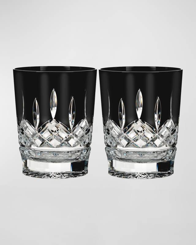 Set of 2 Lismore Black Double Old-Fashioneds