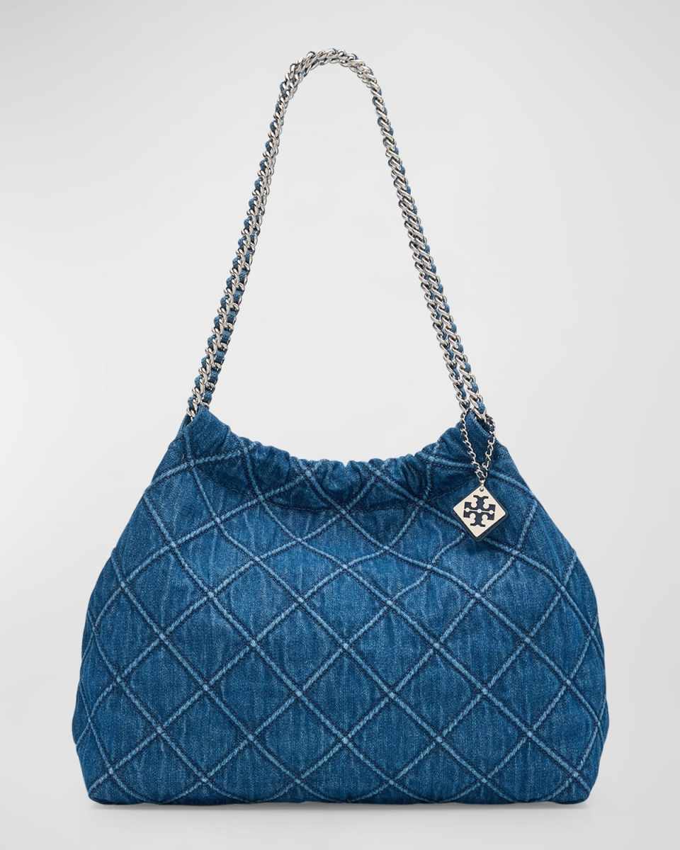 Fleming Drawstring Denim Hobo Bag
