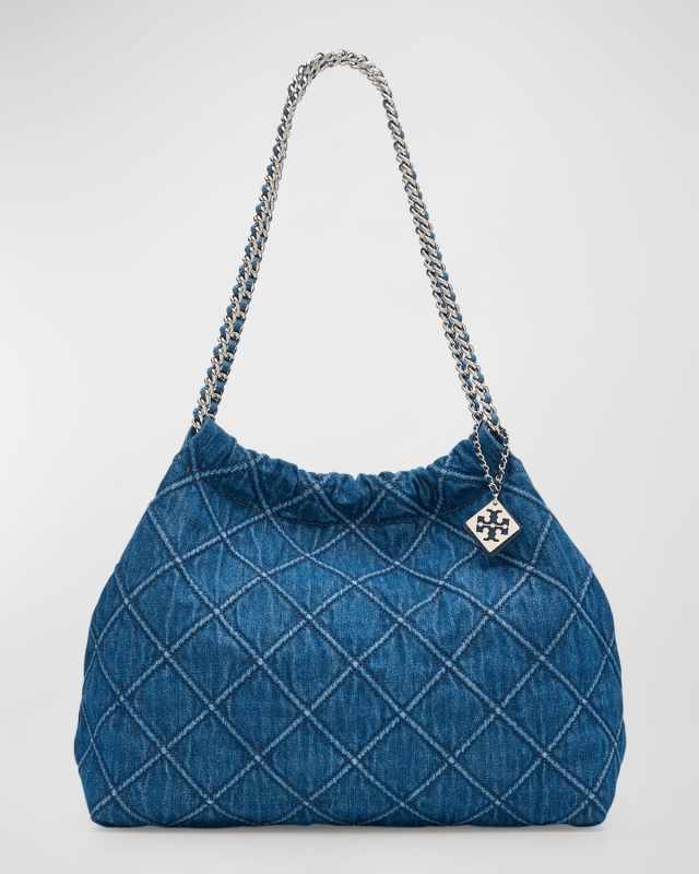 Fleming Drawstring Denim Hobo Bag