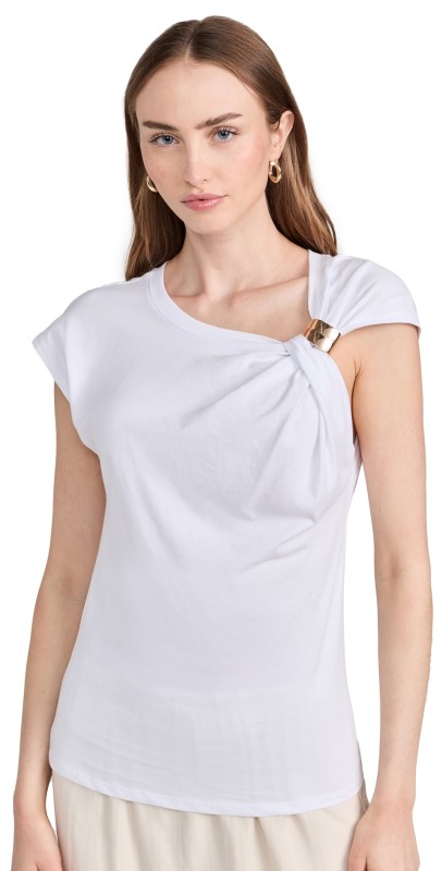 Pixie Market Olympia Gold Cuff Tee White