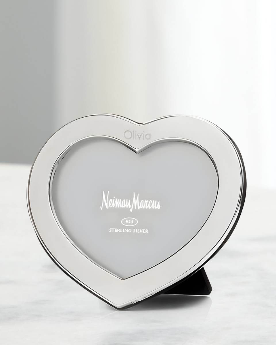 Tiffany Heart Sterling Silver Personalized Picture Frame, 4x